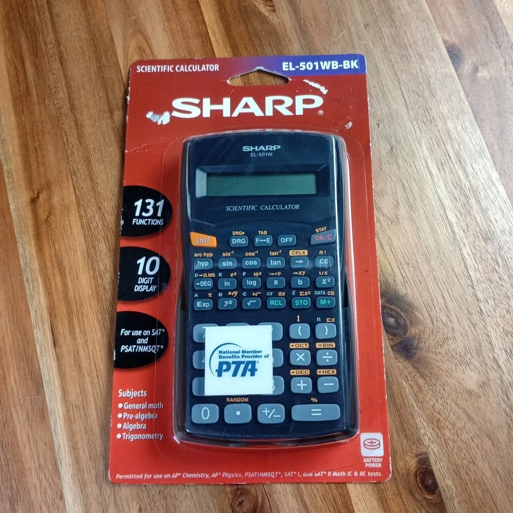 NEW SHARP Calculator Black‎ EL-501WB-BK Chemistry Physics Test Scientific 7-PACK
